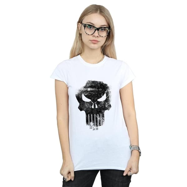 Marvel Womens/Ladies The Punisher Distrressed Skull Cotton T-Shirt