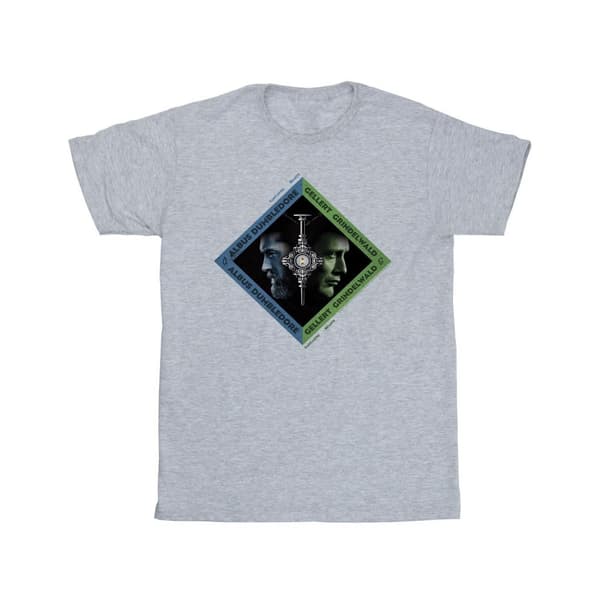 Fantastic Beasts: The Secrets of Dumbledore Boys Dumbledore Vs Grindelwald Diamond T-Shirt Sports Grey 5-6 Years