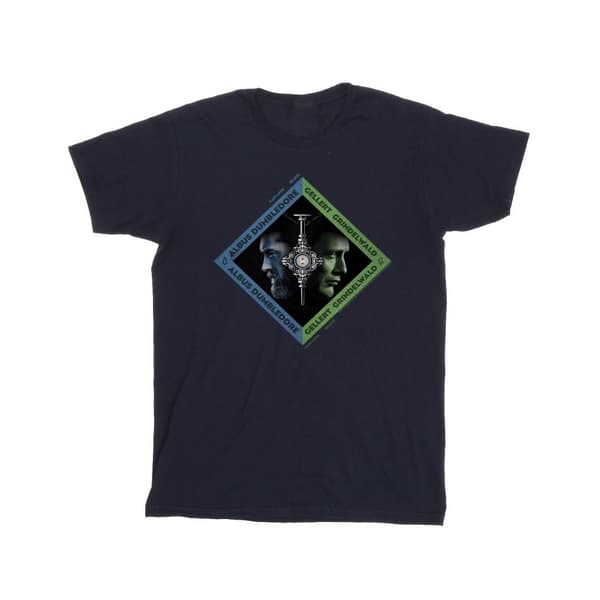 Fantastic Beasts: The Secrets of Dumbledore Pojkar Dumbledore Vs Grindelwald Diamond T-shirt Navy Blue 9-11 Years