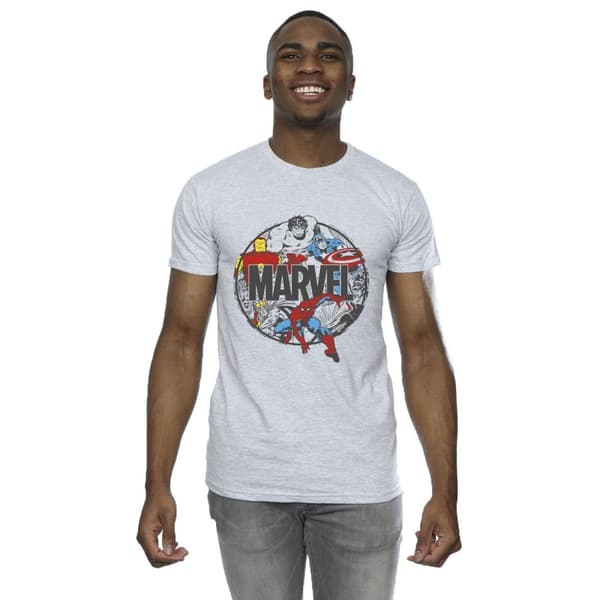 Marvel Mens Comics Character Circle T-Shirt