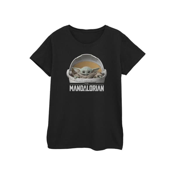 Star Wars Womens/Ladies The Mandalorian The Child Pod Cotton T-Shirt Black L