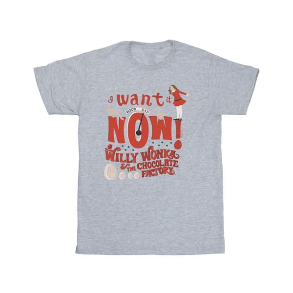 Willy Wonka Boys Verruca Salt I Want It Now T-Shirt