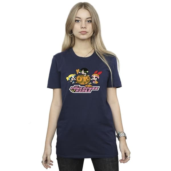 The Powerpuff Girls Dam/Tjej Flickor Pumpa Bomull Boyfriend T-shirt