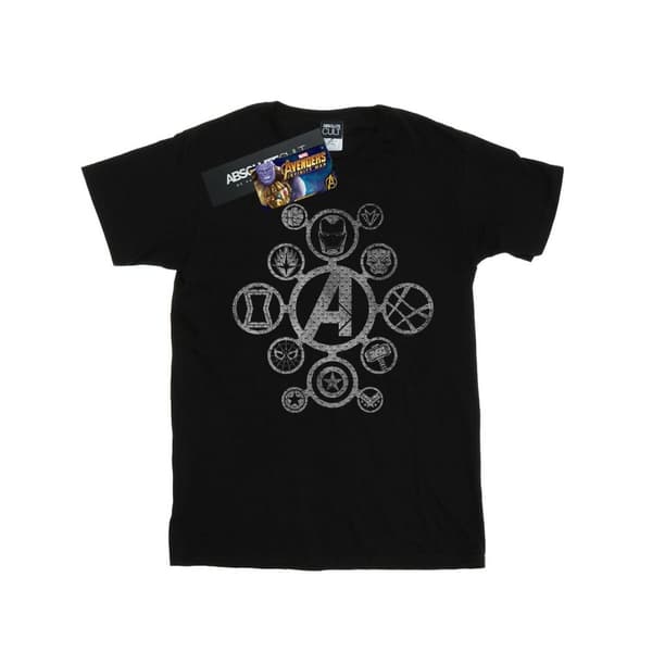 Marvel Girls Avengers Infinity War Distressed Metal Icons Cotton T-Shirt