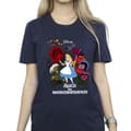 Miniatyrbilde 3 av 4: Disney Womens/Ladies Alice In Wonderland Flowers Cotton Boyfriend T-Shirt