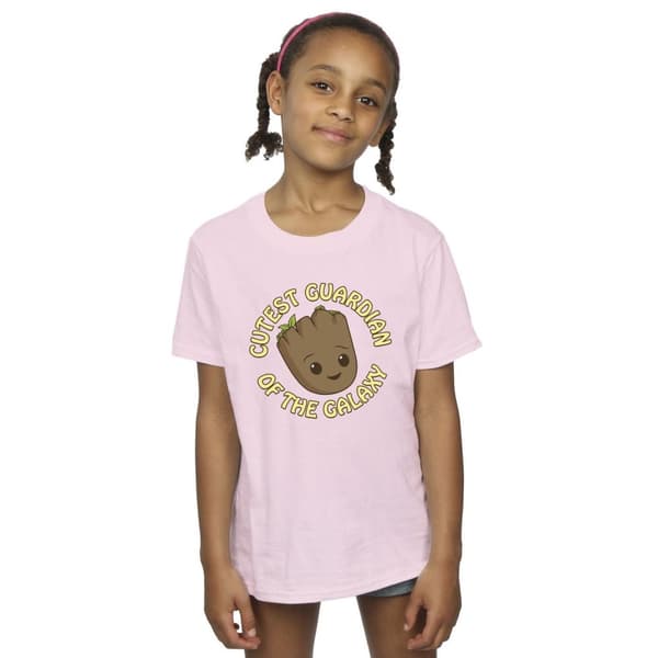Marvel T-shirt i bomull med texten I Am Groot Cutest Guardian för flickor