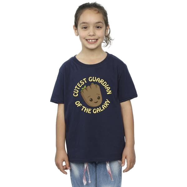 Marvel T-shirt i bomull med texten I Am Groot Cutest Guardian för flickor