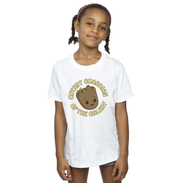 Marvel T-shirt i bomull med texten I Am Groot Cutest Guardian för flickor