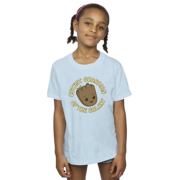 Marvel T-shirt i bomull med texten I Am Groot Cutest Guardian för flickor