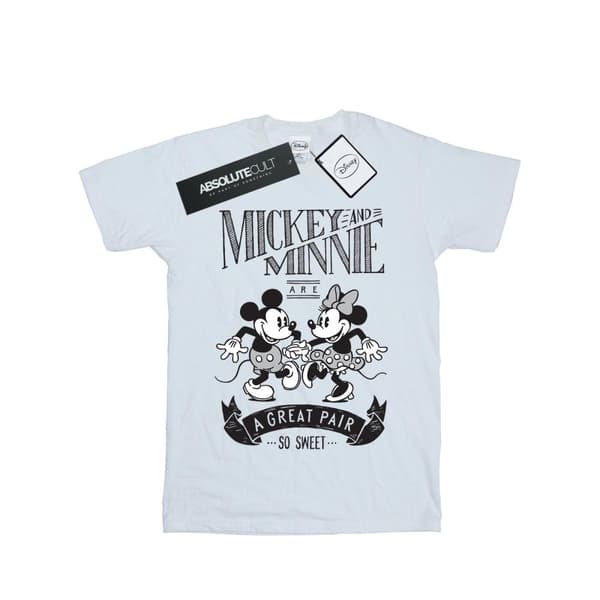 Disney Dam / Dam Musse Pigg och Mimmi Pigg Great Pair Bomull Boyfriend T-shirt