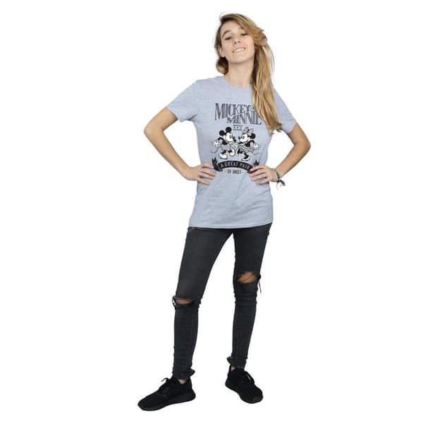 Disney Dam / Dam Musse Pigg och Mimmi Pigg Great Pair Bomull Boyfriend T-shirt