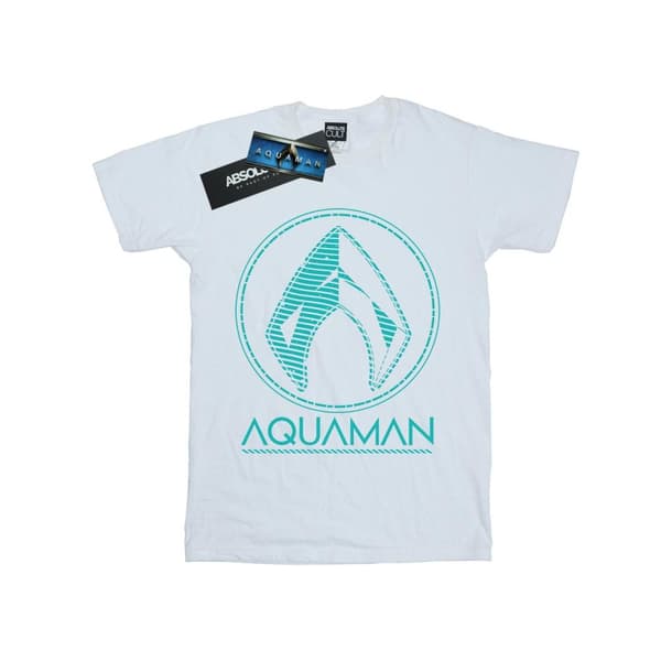 DC Comics T-shirt i bomull med Aquaman Aqua-logga för flickor