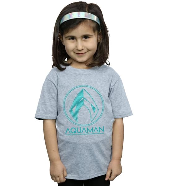 DC Comics Girls Aquaman Aqua Logo Cotton T-Shirt