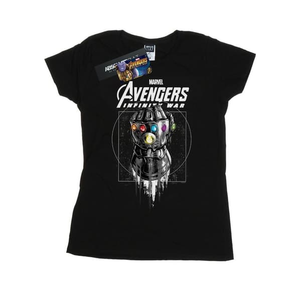 Marvel Womens/Ladies Avengers Infinity War Gauntlet Cotton T-Shirt Black XXL