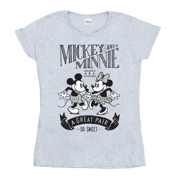 Disney Dam/Tjej Musse och Mimmi Musse Great Pair - T-shirt i bomull Sports Grey M