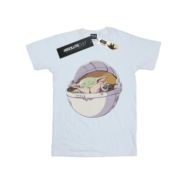 Star Wars Womens/Ladies The Mandalorian Sleeping Child Cotton Boyfriend T-Shirt