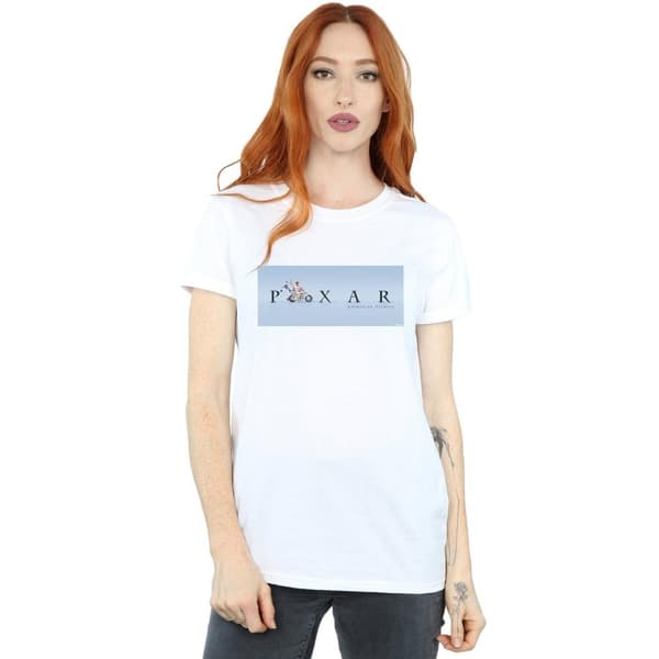 Disney Dam/Tjej Toy Story 4 Duke Caboom Pixar Studios Logo Bomull Boyfriend T-shirt