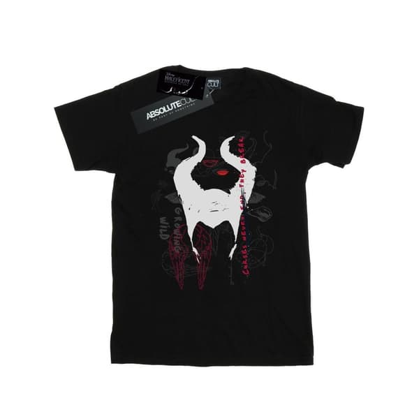 Disney Girls Maleficent Mistress Of Evil Growing Wild Horns Collage Cotton T-Shirt