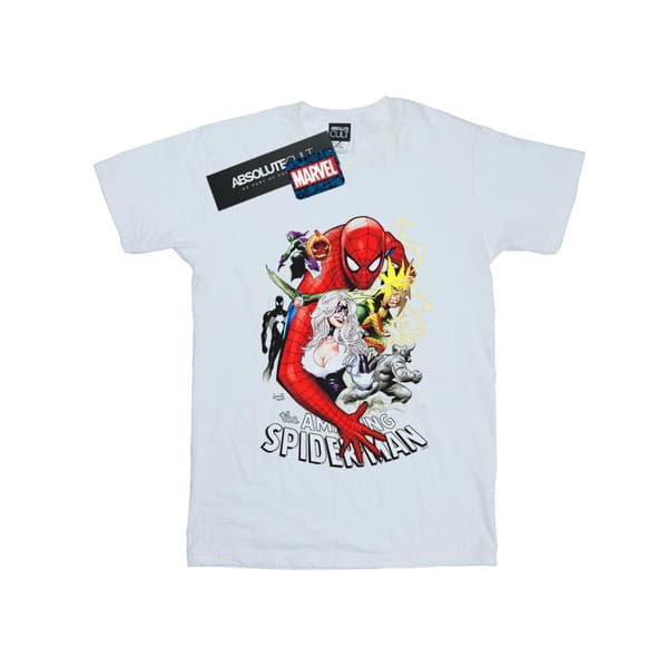 Marvel Mens Spider-Man Villains Cover T-Shirt White XL
