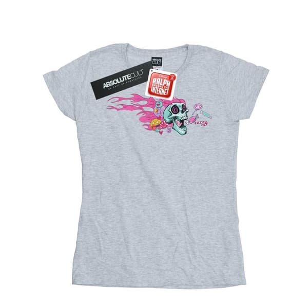 Disney Womens/Ladies Wreck It Ralph Candy Skull Cotton T-Shirt