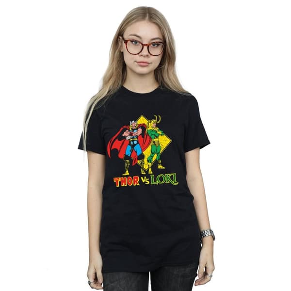 Marvel Womens/Ladies Thor Vs Loki Cotton Boyfriend T-Shirt