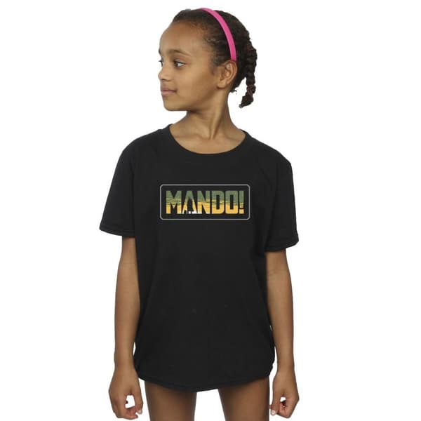 Star Wars T-shirt i bomull med Mandalorian Mando-utskärning för flickor
