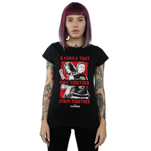 Marvel Womens/Ladies Black Widow Movie Spies Together Cotton T-Shirt