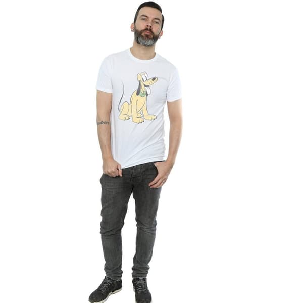 Disney Mens Pluto Sitting T-Shirt