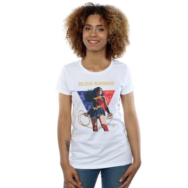 DC Comics Dam/Tjej Wonder Woman 80-årsjubileum Believe In Wonder Pose T-shirt i bomull
