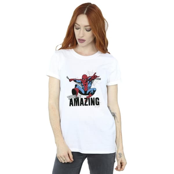 Marvel Womens/Ladies Spider-Man Amazing Cotton Boyfriend T-Shirt