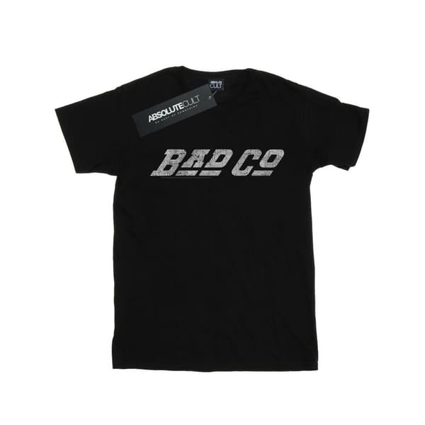 Bad Company Pojkvänst-shirt i bomull med rak logotyp för damer/damer Black 4XL