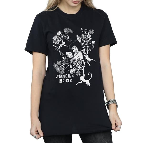 Disney Womens/Ladies The Jugle Book Mowgli Tale Cotton Boyfriend T-Shirt