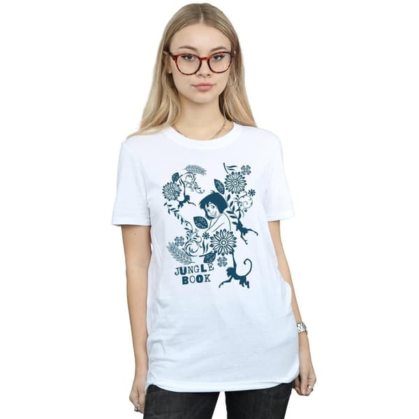 Disney Womens/Ladies The Jugle Book Mowgli Tale Cotton Boyfriend T-Shirt