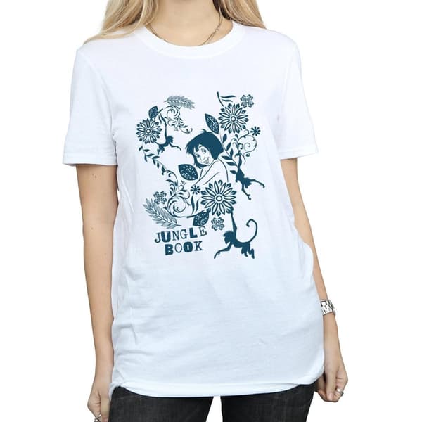 Disney Womens/Ladies The Jugle Book Mowgli Tale Cotton Boyfriend T-Shirt