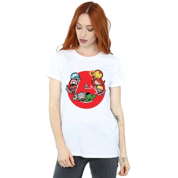 Marvel Dam/kvinnor Kawaii Avengers Ready Steady War Boyfriend T-shirt i bomull