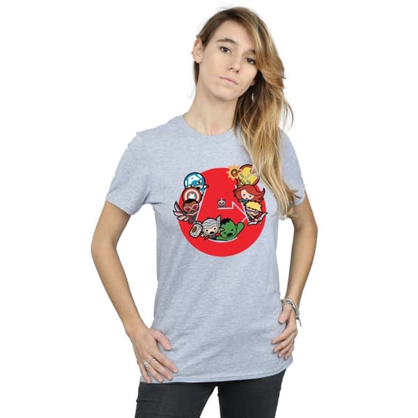 Marvel Dam/kvinnor Kawaii Avengers Ready Steady War Boyfriend T-shirt i bomull