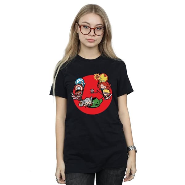 Marvel Dam/kvinnor Kawaii Avengers Ready Steady War Boyfriend T-shirt i bomull