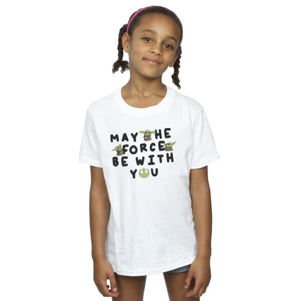 Star Wars Girls The Mandalorian Grogu May The Force Be With You Cotton T-Shirt