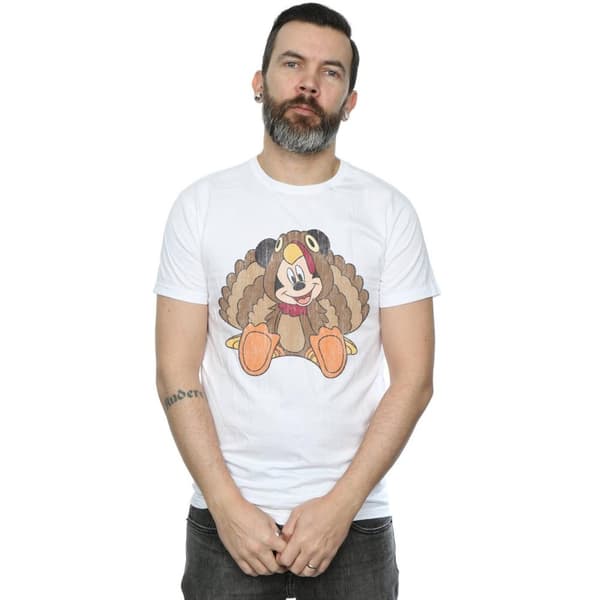 Disney Mens Musse Pigg Thanksgiving kalkon kostym T-shirt