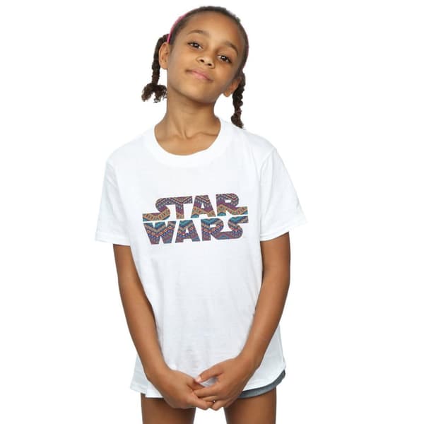 Star Wars Girls Colour Aztec Logo Cotton T-Shirt