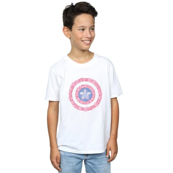 Marvel T-shirt med blommig sköld från Captain America för pojkar