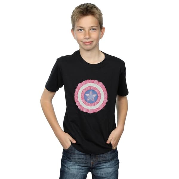 Marvel T-shirt med blommig sköld från Captain America för pojkar