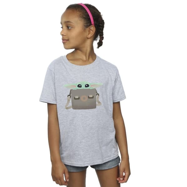 Star Wars Girls The Mandalorian Grogu Bagage T-shirt i bomull