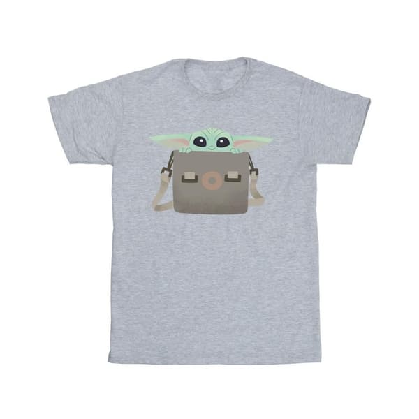 Star Wars Girls The Mandalorian Grogu Bagage T-shirt i bomull