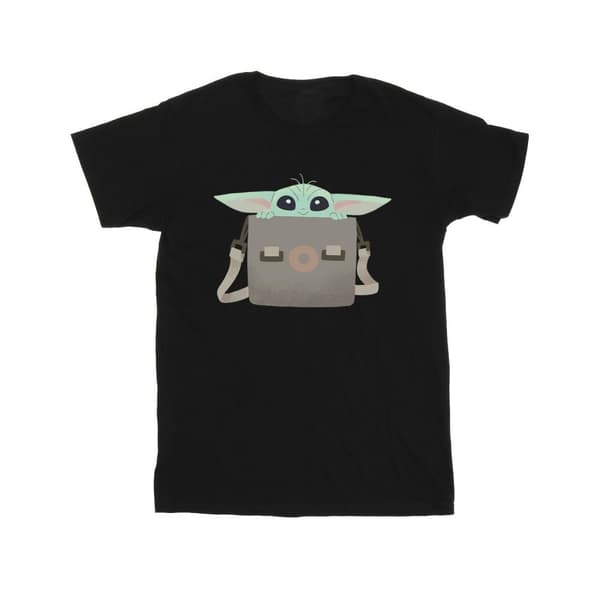 Star Wars Girls The Mandalorian Grogu Bagage T-shirt i bomull
