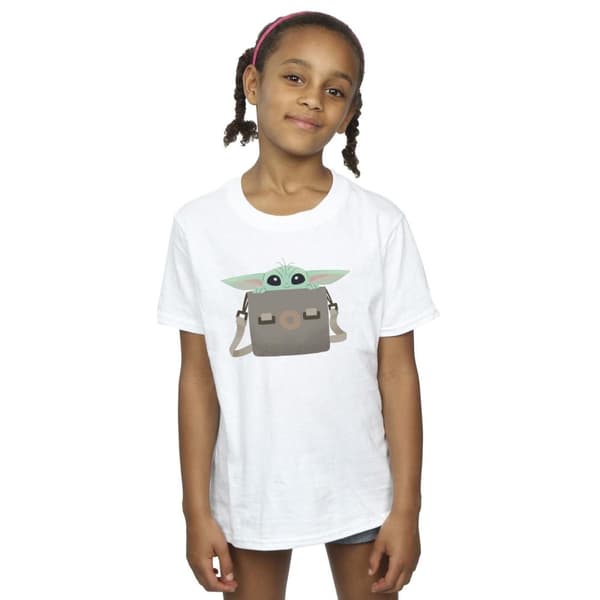 Star Wars Girls The Mandalorian Grogu Bagage T-shirt i bomull