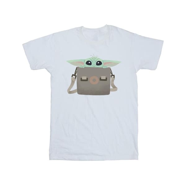 Star Wars Girls The Mandalorian Grogu Bagage T-shirt i bomull
