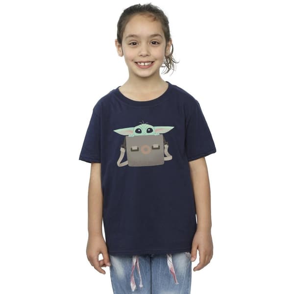 Star Wars Girls The Mandalorian Grogu Bagage T-shirt i bomull