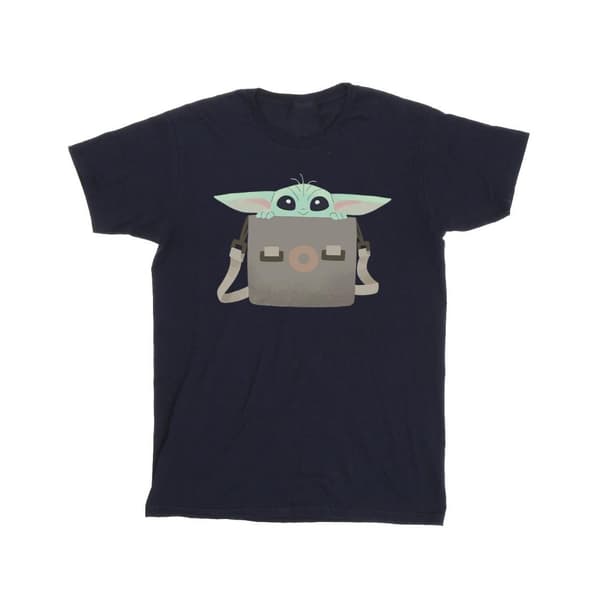 Star Wars Girls The Mandalorian Grogu Bagage T-shirt i bomull