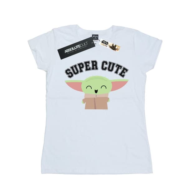 Star Wars Womens/Ladies The Mandalorian Super Cute Cotton T-Shirt White M